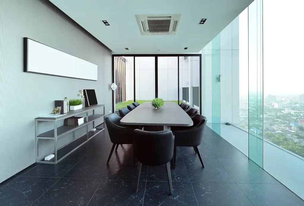 Luxurious modern interior design for an elegantly minimalist empty room.