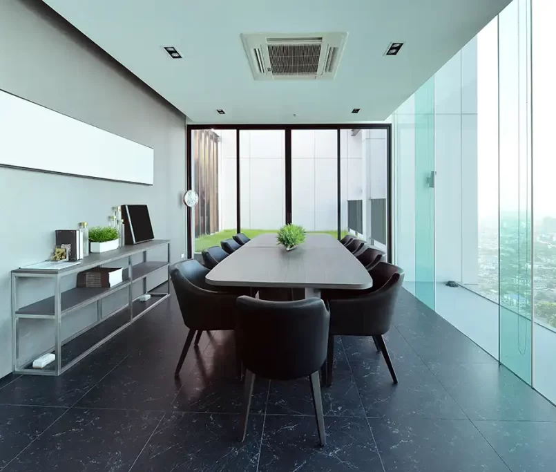 Luxurious modern interior design for an elegantly minimalist empty room.
