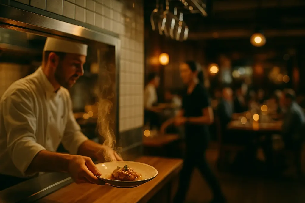 Restaurant Kitchen Flow: Faster Service From Pass to Table 2 Kitchen To Dining Flow Restaurant Interior Photo