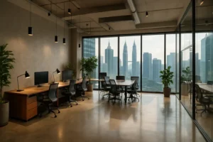 Modern Kuala Lumpur Office Interior Panoramic View